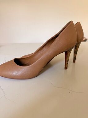 Tory Burch | Brown Leather Snake Skin Stilettos | Size 10